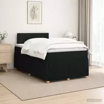 Spyruoklinė lova su čiužiniu Juoda 120 x 200 cm Audinys