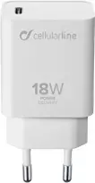Cellular Line Tinklo įkroviklis Cellularline su USB-C prievadu 18 W greitesniam iPhone 8 ar naujesnių modelių įkrovimui su USB-C į Lightning prievadu