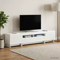 TV staliukas 5 dalių LED televizoriaus stovas Itin blizgi balta