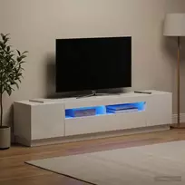 TV staliukas LED televizoriaus spintelė HOORN 3 vnt. Itin blizgi balta