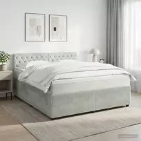 Spyruoklinė lova su čiužiniu Šviesiai pilka 180 x 200 cm