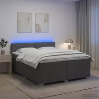Spyruoklinė lova su čiužiniu Tamsiai pilka 200 x 200 cm Audinys