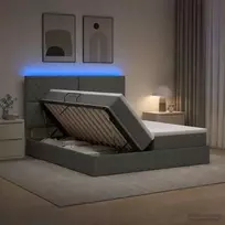 LED saugojimo lova su čiužiniu Tamsiai pilka 180 x 200 cm