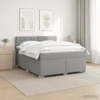 Lova su čiužiniu ir LED apšvietimu Šviesiai pilka 140 x 200 cm