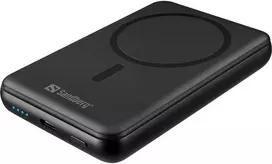 Powerbank Sandberg pusiau kietas powerbank 10000 mAh belaidis įkrovimas juodas (421-51)