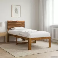 Viengulė lova su galvūgaliu ROSTOCK Natūrali 90 x 200 cm