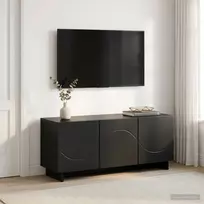 TV staliukas Televizoriaus stovas 90 x 34.5 x 40 cm Juoda Apdirbta mediena