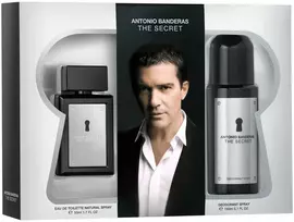 Set Antonio Banderas: The Secret Eau De Toilette For Men, 50 ml + The Secret Anti-Perspirant Dezodorantas Purškiklis For Men, 150 ml