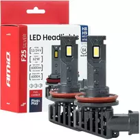LED lemputės H8 / H9 / H11 / H16 AMiO-04705 F25 Sidabrinis 12V/24V 62W 6000K (2 vnt., Full Canbus)