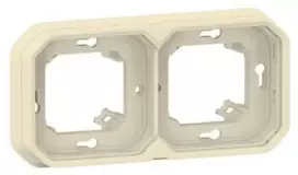 Legrand Paslėptas dvigubas laikiklis 2 vietų Plexo IP55 smėlio spalvos (069853L)