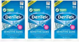 Dentek Comfort Clean Sensitive Gums su pipirmėtės skoniu, 90 vnt.