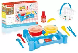 Mini viryklės rinkinys su priedais Dolu Fisher Price, 1822, mėlynas