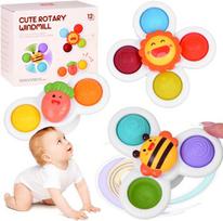 Jokomisiada sensorinis vonios žaislas „Fidget Spinner“ su siurbtuku, 3 vnt., ZA5340