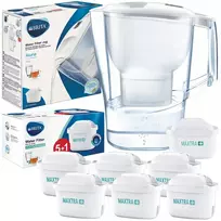 "Brita Aluna Baltas" 2,4 l filtravimo ąsotis + "Brita Maxtra" 6 vnt. filtras