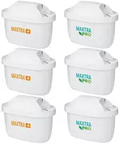 3x "BRITA Maxtra+ Hard Vanduo Expert" filtras (geltonas) + 3x "Brita Maxtra" 1 vnt. filtras. (Pure Performance)