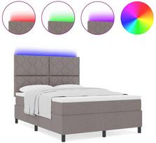 Kiemas lova su LED juostelėmis Tortora 140 x 190 cm audinys