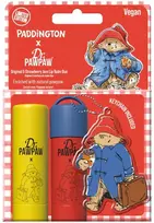 Set Dr. PawPaw: Paddington Bear Original Balm Vegan Lūpų balzamas, 4 g + Strawberry Jam Hydrating Lūpų balzamas, 4 g + Paddington Bear Metal Keyring