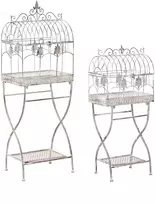Beliani 2 lentynų sodo stelažų rinkinys SICILY, 43/37 cm, 122/90 cm, metalas, pilkas