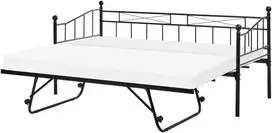 Beliani Dieninė lova Metalinė LOUANNEC 90 x 200 cm, išskleidžiama, juoda