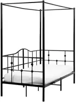 Beliani Metalinė lova su baldakimu ARTONNE 90 × 200 cm, juoda