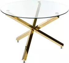 Beliani Valgomojo stalas BUTLER auksinis, 110 × 110 cm, grūdintas stiklas