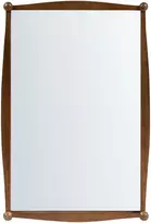 Beliani Sieninis veidrodis TORTERON 61 × 91 cm, paulovnijos mediena, rudas