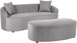 Beliani Sofa AMAL su pufu, pilka