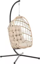 Beliani Pakabinamas krėslas su stovu MORNESE Metalas Natūralus