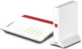 Šakotuvas FRITZ!Box 5530 Fiber + FRITZ!Repeater 3000 AX Bundle mit WiFi 6 Maršrutizatorius und WiFi 6 Repeater