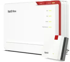 Šakotuvas FRITZ!Box 5690 Pro + FRITZ!Repeater 1200 AX Bundle mit WiFi 7 Maršrutizatorius und WiFi 6 Repeater