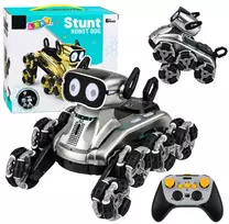 Lean Toys Nuotoliniu būdu valdomas robotas šuo su 8 ratais ir šviesos bei garso efektais, sidabrinis, 22,5 × 12,5 × 16 cm