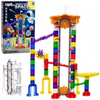 Lean Toys Rutuliukų takelio konstruktorius su bateriniu keltuvu, 56 × 44 cm, 153 dalių