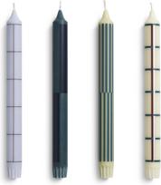Hay Žvakės Hay Pattern žalios-sidabrinės, 4 vnt.