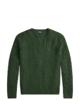Polo Ralph Lauren - Cable-Knit Wool-Cashmere Sweater - Apvalios apykaklės megztinis - Žalia