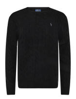 Polo Ralph Lauren - Cable-Knit Wool-Cashmere Sweater - Apvalios apykaklės megztinis - Juoda