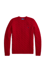 Polo Ralph Lauren - Cable Wool-Cashmere Crewneck Sweater - Megztinis - Raudona