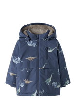 Name It - Nmmsnow05 Jacket Aop 1Fo - Žieminė kepurė - Tamsiai mėlyna