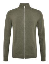 Lindbergh - Soft Viscose Blend Zip Through Card - Megztinis - Chaki spalva