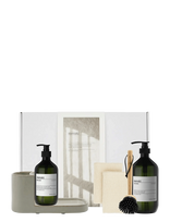 Meraki - Gift Box, Grey Holder + Nature Brus - Indų plovimo šepetys - Balta