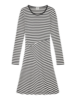 Mads Nørgaard - 2X2 Cotton Stripe Cille Dress - Suknelė ilgomis rankovėmis - Juoda