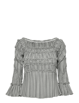 Laagam - Petra Squared Textured Blouse - Marškinėliai ilgomis rankovėmis - Pilka