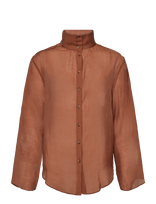 Topshop - Tsesmee Ls Button Back Shirt Wvn - Marškinėliai ilgomis rankovėmis - Ruda