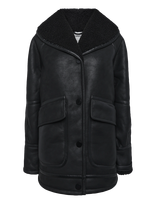 Topshop - Tstora Coated Jacket Otw - Žieminis paltas - Juoda