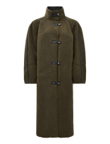 Topshop - Tsselma Longline Borg Coat Otw - Žieminis paltas - Chaki spalva