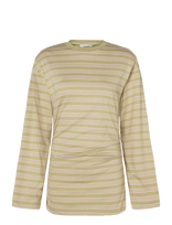 Topshop - Tsbett L/S Striped Shoulder Top Jrs - Marškinėliai ilgomis rankovėmis - Chaki spalva