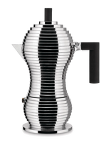 Alessi - Espresso Maker In Aluminum Handle/Knob In Pa, Black Induction Filter American Coffee 6 Cups - Mokos kavinukas - Juoda