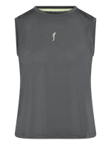 RS Sports - Women's Relaxed Tank - Mesh Rec (Deep Grey/Ace Yellow,Xl,St) - Sportinė palaidinė be rankovių - Pilka