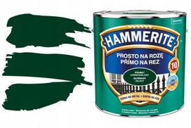 Hammerite tiesiai ant rūdžių pusiau matinė tamsiai žalia metalo spalva su vašku 2,5 l