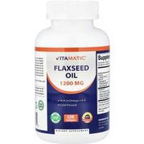 Vitamatic, Linų sėmenų aliejus, 1 200 mg, 120 minkštųjų gelių