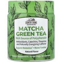 Country Farms, Matcha žalioji arbata, natūrali, 60 guminukų (12.5 mg viename guminuke)